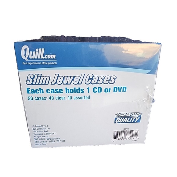 NEW Quill 5mm Slim Jewel Cases 50 Pack CD DVD Black/Clear Color Plastic Storage - Picture 6 of 10